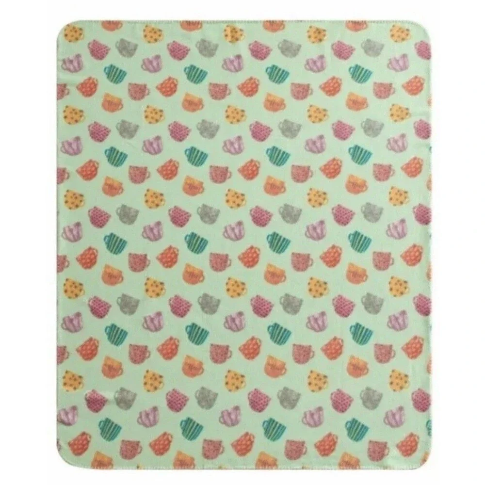 Mainstays Coffee Cup Fleece Throw Blanket - New - 50